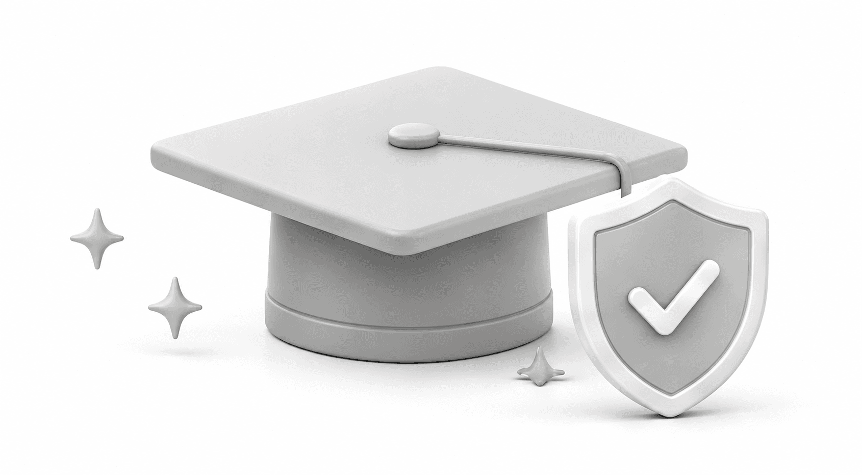 Graduation cap with shield